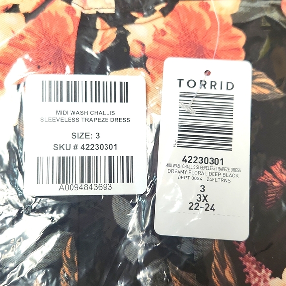 ❤️NWT VINTAGE TORRID MIDI TRAPEZE POCKETS DRESS - SLEEVELESS FLORAL - PLUS SIZE - Picture 11 of 13